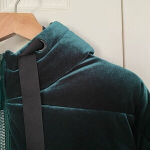 GAP Dark Green Velvet Puffer Jacket